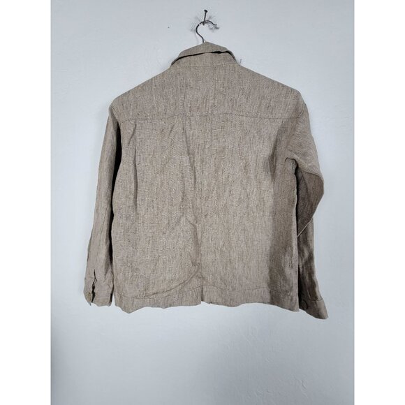 Eileen Fisher Womens Organic Linen Button-Up Shirt Jacket Lightweight Casual - Picture 2 of 8